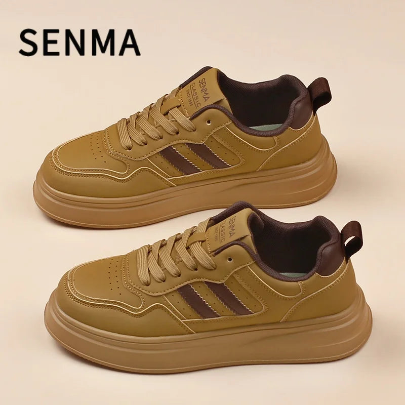 SENMA Men's Shoes Thick Soled Leather Small White Shoes Men's and Women's Trendy Shoes Board Shoes Casual Shoes Men's Sportswear