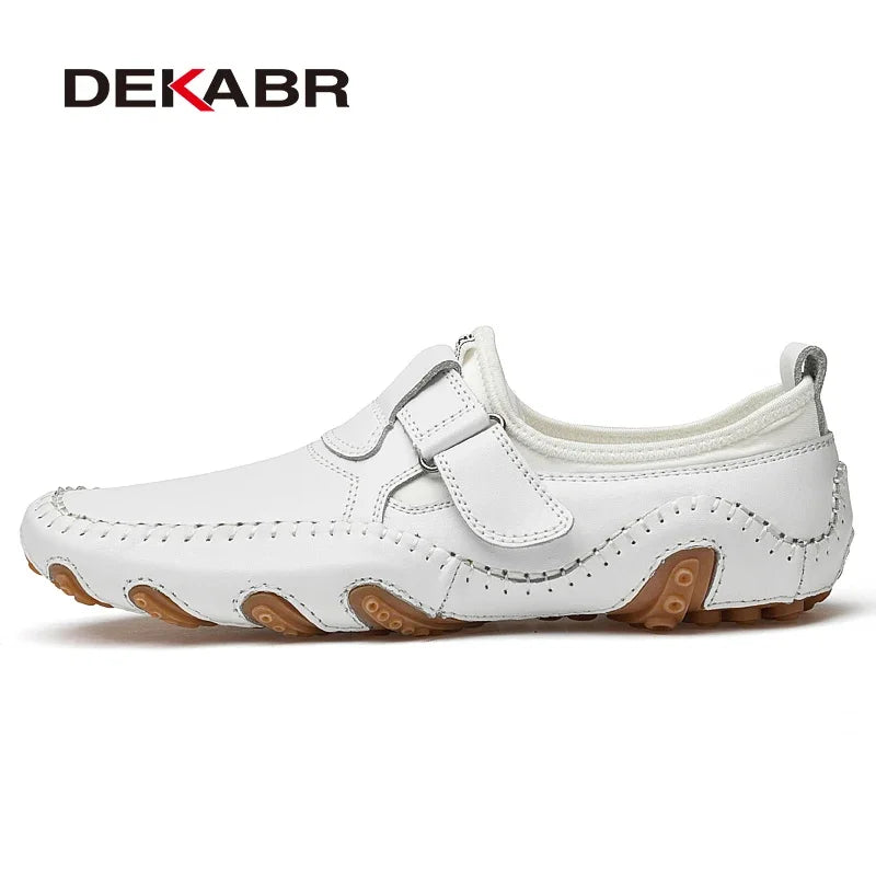 DEKABR Fashion Loafer Shoes Men Genuine Leather Soft Comfy Slip-on Moccasins Handmade Man Casual Shoes Drive Walk Luxury Leisure