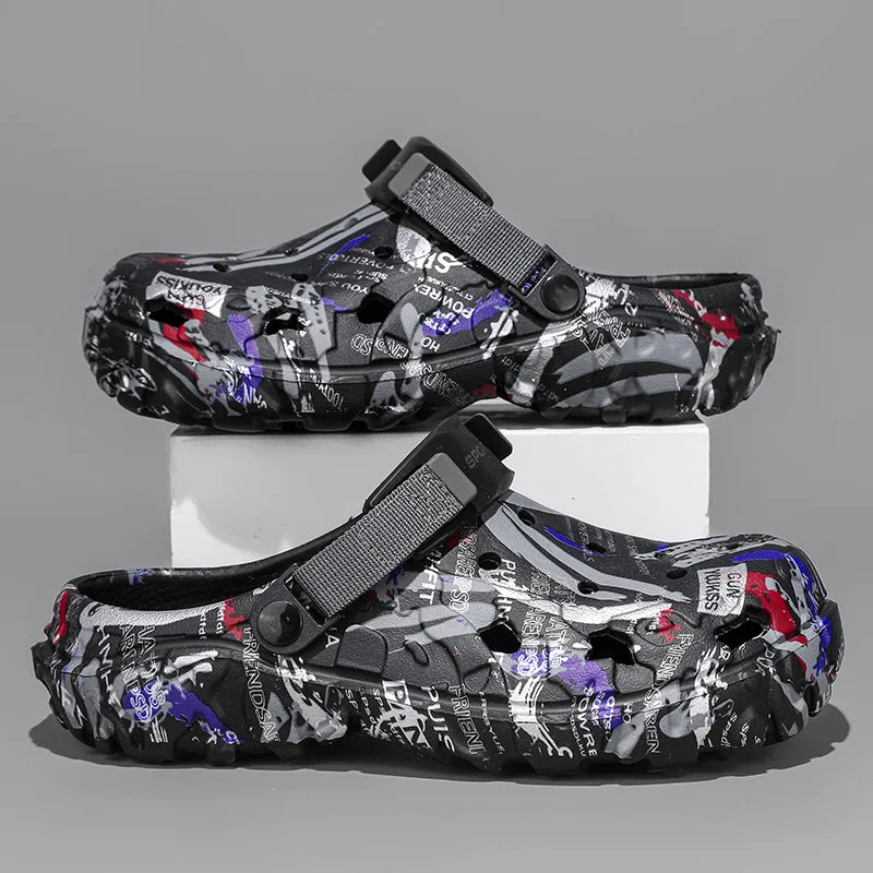 Summer Men's Clogs Rubber Sandals Man Home Garden Shoes Beach Slippers Men Big Size 47 48 Comfortable Soft Bottom Lightweight