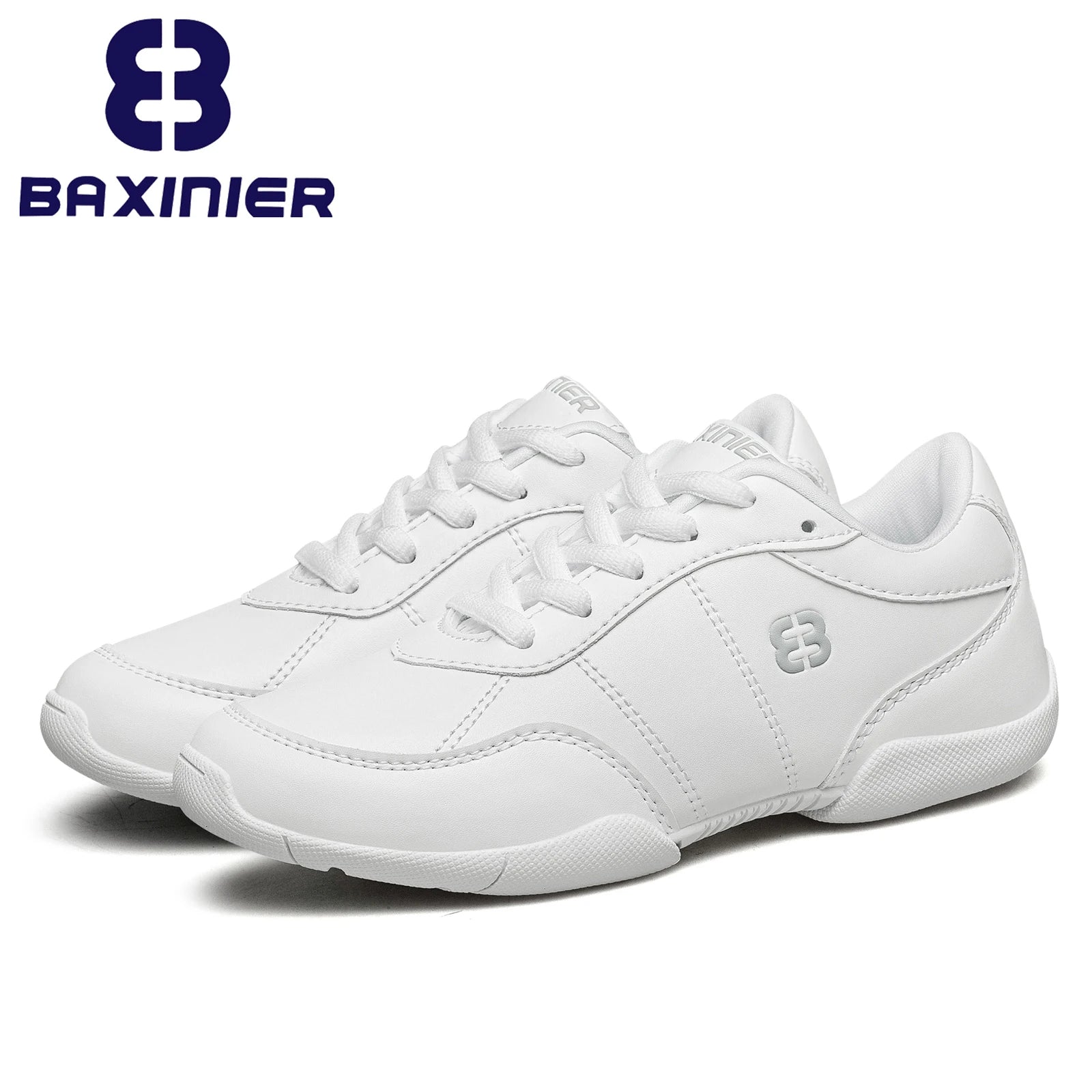 Girls White Cheerleading Shoes Lightweight Youth Cheer Competition Sneakers Kids Training Dance Tennis Walking Shoes