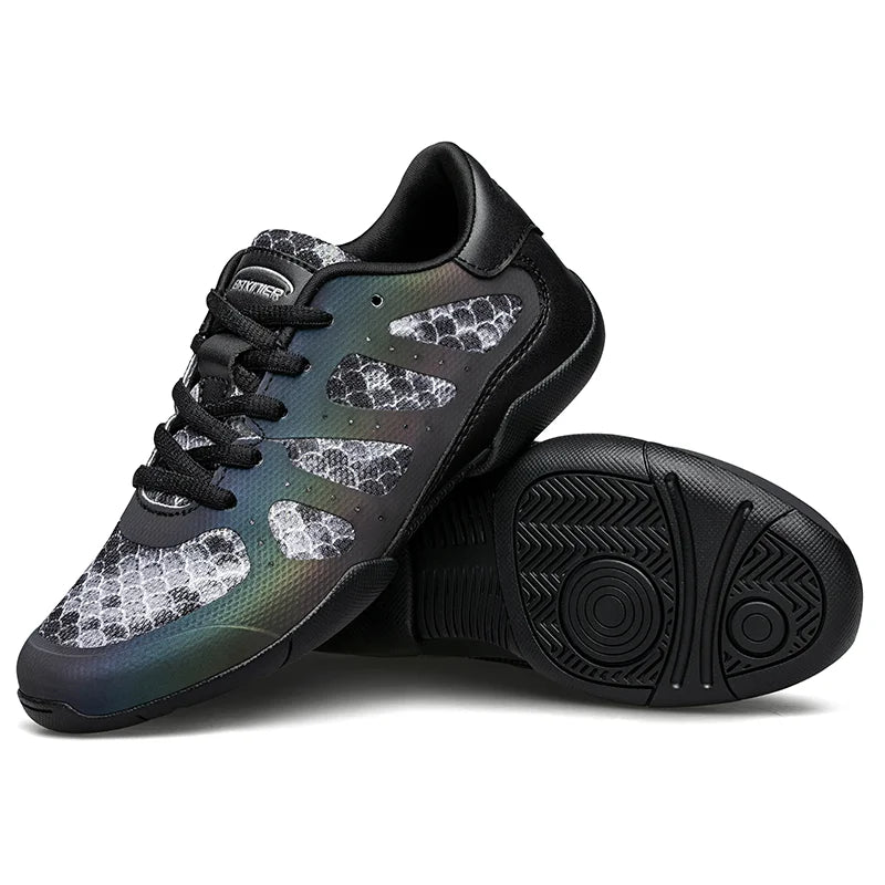 BAXINIER Girls Stylish Black Cheerleading Trainers Perfect for Youth Dance Tennis and Cheer Competitions with Breathable Design