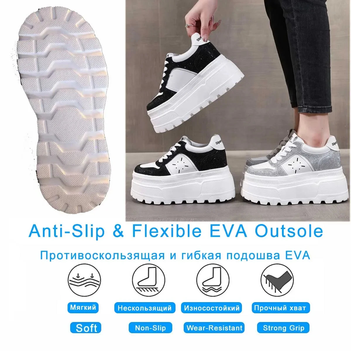 Fujin 10cm Microfiber Leather Spring Platform Wedge Women Casual Shoes Bling Skate Boarding Fashion Autumn Shoes Chunky Sneakers