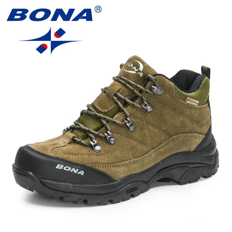 BONA  New Designers Non-slip Wear-resistant Breathable Hiking Shoes Men Outdoor High-quality Jogging Walking Shoe Mansculino