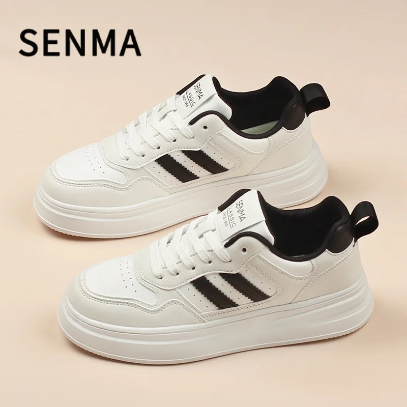 SENMA Men's Shoes Thick Soled Leather Small White Shoes Men's and Women's Trendy Shoes Board Shoes Casual Shoes Men's Sportswear
