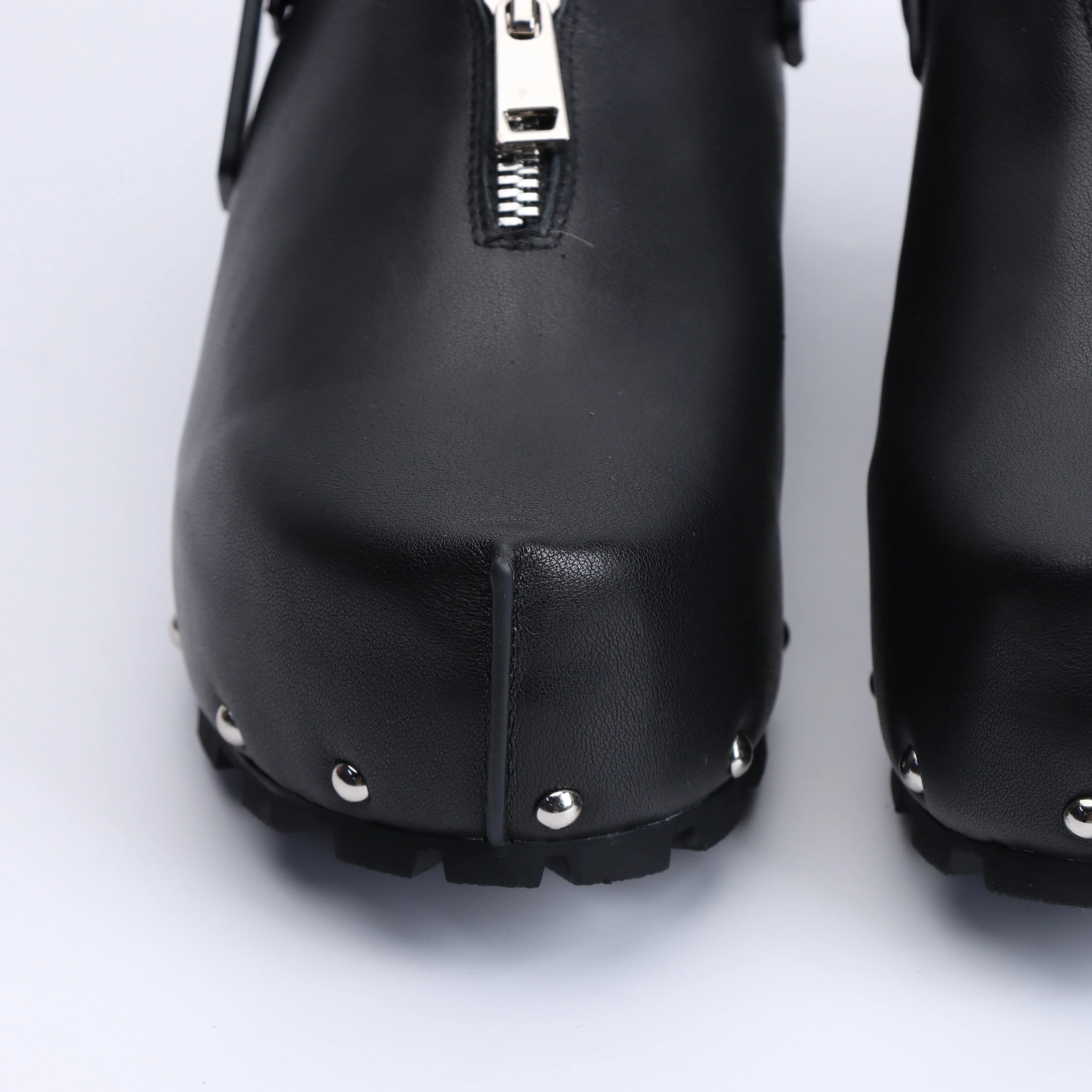 Luxury Designer Mule Sandals for Women, Handmade Lambskin,Waterproof,Rubber Sole, Latex Insole,Adjustable Zipper,Trendy Summer