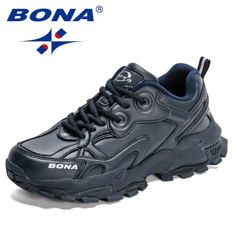 BONA 2023 New Comfortable Light Soft Style Men Running Shoes  Jogging Trekking Sneakers Lace Up Athletic Shoes  Free Shipping