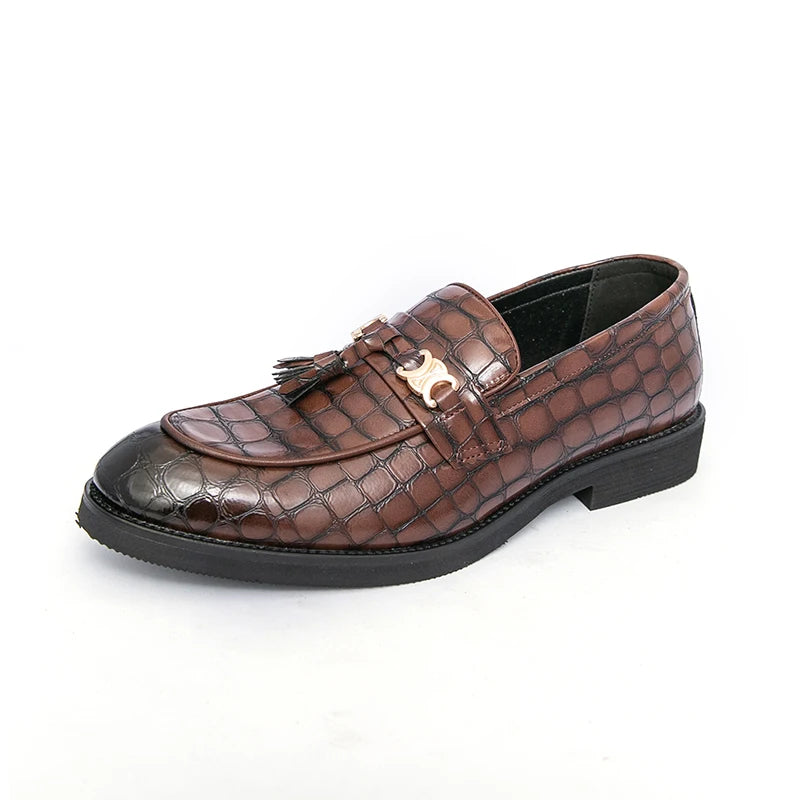 STRONGSHEN Luxury Men's Dress Shoes Leather Fashion Shoe for Men Business Formal Casual Shoes Slip on Wedding Men Shoes Zapatos