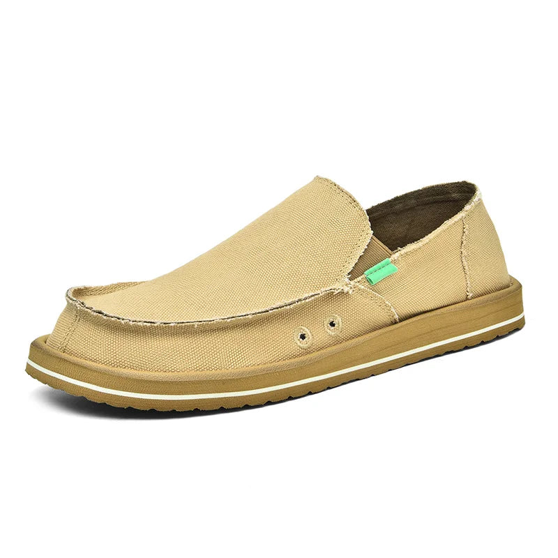 2025 New Spring Handmade Canvas Casual Men Shoes Design Fashion Sneakers Man Loafers Breathable Low Top Flat Shoes Soft Driving